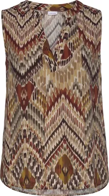 Produktbild von LASCANA Blusentop mit Ethnoprint und V-Ausschnitt aus gewebter Viskose braun-bedruckt Größe 44