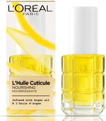 Zdjęcie produktu dla L'Oreal Paris, L'Huile Cuticle, Argan Oil, Nourishing, Nail Oil Treatment, 13.5 ml