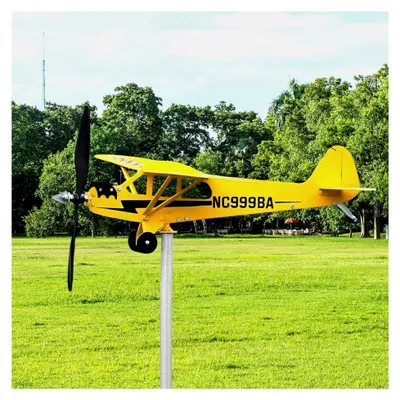 Produktbild von Windrad aus Metall für den Garten im Flugzeugdesign, Windspiel für Außenbereiche, geeignet für Hof, Garten, Balkon und Rasen
