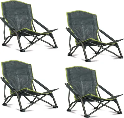 Produktbild von 4er Set Design Strandstühle wasserfest - Leichtgewichtsstuhl mit breiten Stan...
