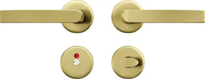 Produktbild von AXA Türbeschlagset für Innentüren – Klickverschluss – Türgriff Gold – für WC/Badezimmer – Türgriff mit runder Rosette
