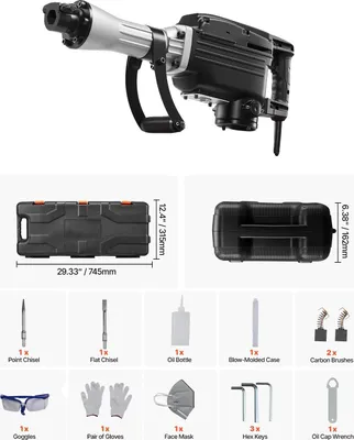 Obrázok produktu pre Demolačné kladivo, výkon 2800 W, ergonomický dizajn, 2800 W, 1 ks
