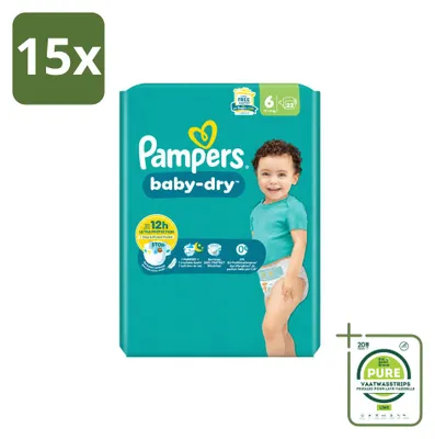 Productafbeelding van 15 x Pampers Baby-Dry luiers, maat 6 - grootverpakking - 15 stuks