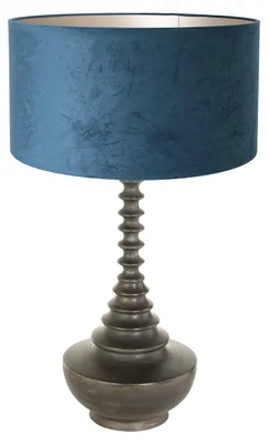 Productafbeelding van Unieke tafellamp Bois met blauwe kap