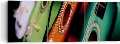 Produktbild von Bild auf Leinwand - Leinwandbild - Gitarre Musik Instrument - 90x30cm - Wand Bild - Wanddeko - Leinwanddruck - Bilder - Kunstdruck - Wanddekoration - Leinwand bilder - Wandkunst - CA90x30-2113
