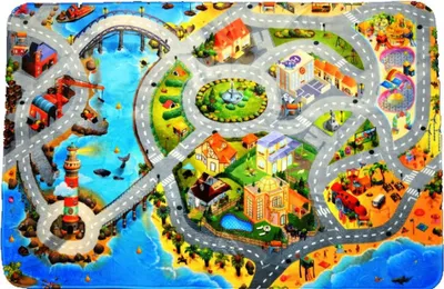 Immagine prodotto di 70x95 cm Tappeto antiscivolo Ultra Soft Città con spiaggia