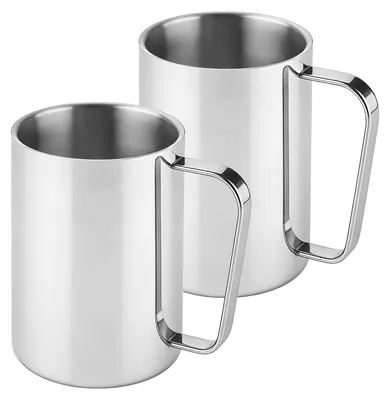 Isolierbecher aus Edelstahl 500 ml, 2er-Set für Reisen & Camping