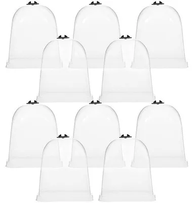 Image de Protection transparente en plastique pour serre : lot de 10 cloches de protection contre l'humidité pour la protection des jeunes plants