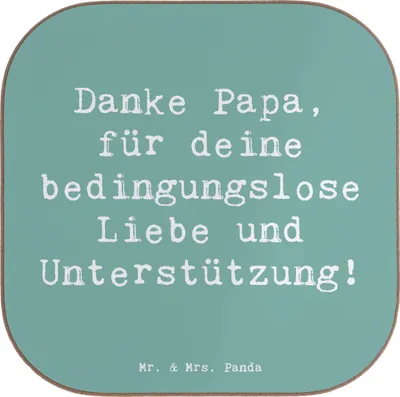 Produktbild von Mr. & Mrs. Panda Tischuntersetzer Spruch Danke Papa - Meeresbrise - Geschenk, Tassenuntersetzer, gläseruntersetzer, Coaster, lieben, Aufmerksamkeit, Untersetzer Tasse