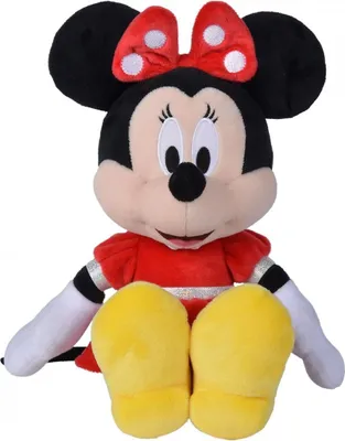 A plush toy of Minnie Mouse sitting down.
