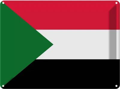 Produktbild von vianmo Blechschild 30x40 cm Sudan Flagge Fahne Wappen
