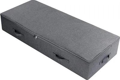 Productafbeelding van Grote opbergbox voor onder het bed, geschikt voor beddengoed en accessoires - Grijs - Zwart