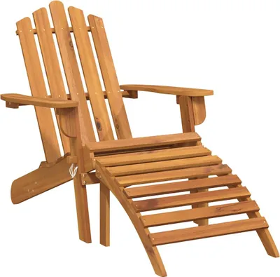 Image de vidaXL Adirondack-Gartenstuhl mit Fußstütze Massivholz Akazie