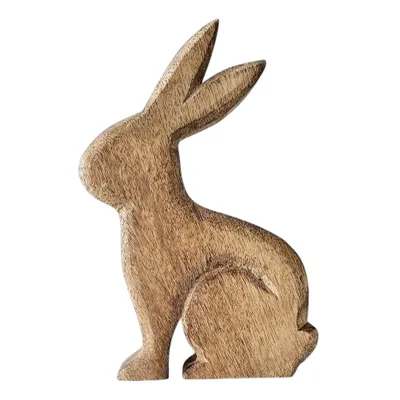 Produktbild von Osterdekoration Tischdeko / Aufsteller Hase / Osterhase stehend, aus Mangoholz, naturfarben, ca. 12 x 2,5 x 20 cm