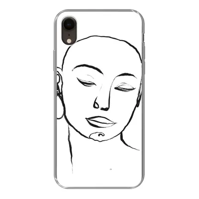 Produktbild von MuchoWow® Handyhülle Schutzhülle Hülle für iPhone XR Frau - Gesicht - Porträt Silikon Softcase Handy Hülle - Schutzdeckel