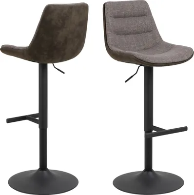 Produktbild von Barhocker >Adisa< (2er-Set) in graubraun, Polyester, Stahl - 47x95x52,5 (BxHxT)