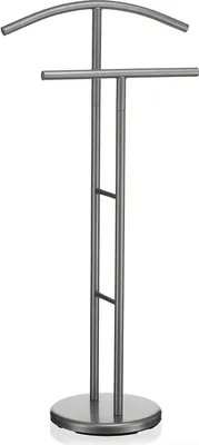 Produktbild von Herrendiener LAURENZ Garderobe Kleiderständer Garderobenständer Kleiderstange mit Hosenbügel, Metall grau