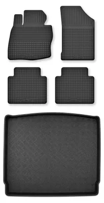 Productafbeelding van Rubberen automatten + kofferbakmat voor Honda CR-V V 2018-2023 – 5-delig, zwart, op maat – Wielganizator Semi-Universal