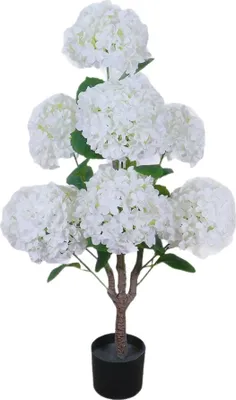 Immagine prodotto di Albero di ortensie artificiale, altezza 90 cm, materiale in seta