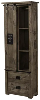 Produktbild von MASSIVMOEBEL24.DE Schrank Mango 70x35x195 grau lackiert RAILWAY  #284