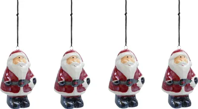 Produktbild von Keramik Hänger Weihnachtsmann - 4 Stück