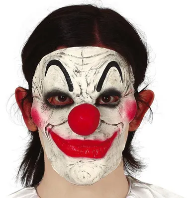 Produktbild von Clown Halloween Maske Gruseliger Zirkus Horror Karneval Gesicht Verkleidung Scary Party Zubehör Verblüffender Joker Film Kostüm Spaß, Farbe: Weiß
