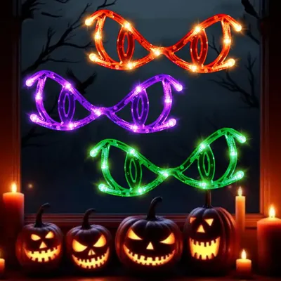 3er-Set Halloween-Fensterlichter LED, Dämonenauge, Saugnapf