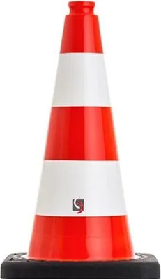 Produktbild von Leitkegel 500 mm UvV-FLEX Warnkegel Pylonen orange stapelbar(weiße Streifen)