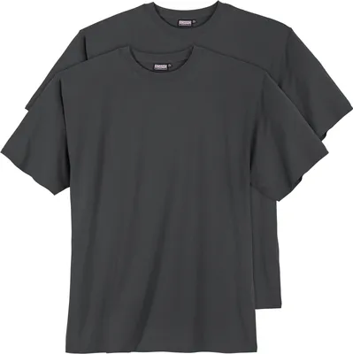 Produktbild von Adamo 2er Pack Basic T-Shirts dunkelgrau Übergröße
