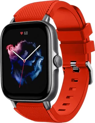 Produktbild von Strap-it Amazfit GTS 3 Silikonarmband (Rot)