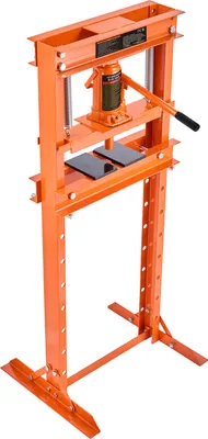 Obrázek produktu pro SucceBuy 12tunový hydraulický podlahový lis s H-rámem, výškově nastavitelné děrovací desky pro ohýbání a rovnání kovů, garáž a dílna, oranžová barva