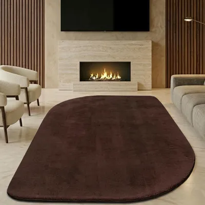 Immagine prodotto di Tappeto Shape dalla moderna forma irregolare, antiscivolo e morbido, marrone, dimensioni: 160 x 220 cm