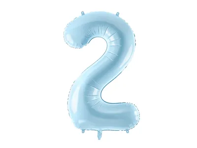 Obrázok produktu pre Fóliový balón číslo 2, 86 cm, svetlomodrý