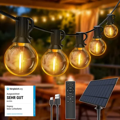 Immagine prodotto di Catena luminosa solare da 10 metri con 16 luci LED più 1, impermeabile e con telecomando