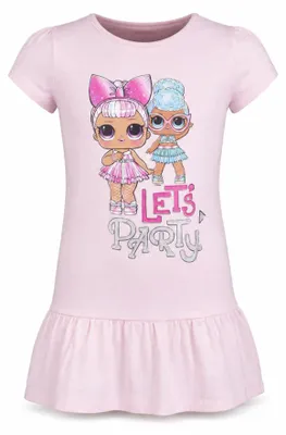 Produktbild von LOL Surprise Kinder Sommerkleid Kleid kurz Rosa Pink 100% Baumwolle Kurzarm - Rosa, 104