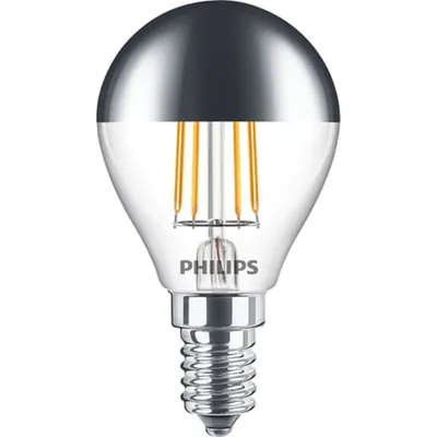 Produktbild von Philips Filament-Kerzenlampe, P45 E14, Kopfspiegel, 35 W, 4 W, 35 W, E14, 397 lm, 15000 h, Warmweiß