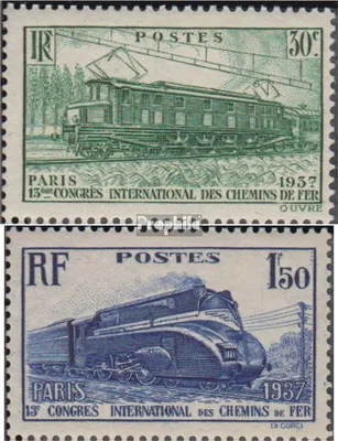 Produktbild von Briefmarken Frankreich 1937 Mi 345-346 (kompl.Ausg.) mit Falz Eisenbahnkongreß