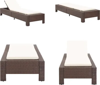 Produktbild von vidaXL Sonnenliege mit Auflage Braun Poly Rattan - Sonnenliege - Sonnenliegen - Gartenliege - Gartenliegen