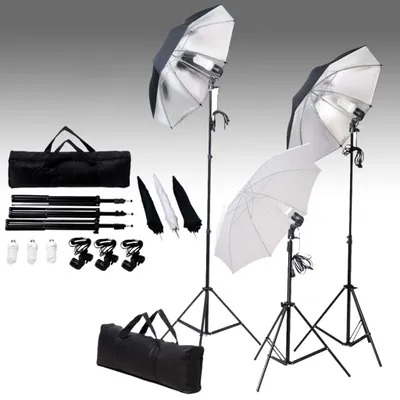 Zdjęcie produktu dla vidaXL Zestaw do studia fotograficznego z lampami i systemem tła