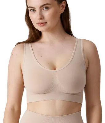 Produktbild von Snocks Shaping Bra - Shapewear Damen mit mittlerer Kompression, angenehmes Tragegefühl, ohne Druckstellen - Gr. XL - Bustier, BH ohne Bügel - Beige