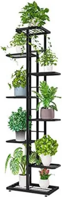 Produktbild von Famanu Blumenständer mit 9 Blumentopfhaltern - Metall, stabil und leicht