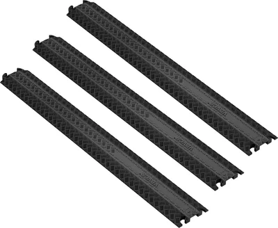 Produktbild von VEVOR 3er-Set 1-Kanal-Kabelschutzrampe Kabelbrücke TPR Schlauchbrücke 100 x 13 x 2 cm Überfahrschutz 907 kg (pro Achse) Tragfähigkeit Kabel Rampe Anti-Rutsch-Design Ideal für Parkplätze