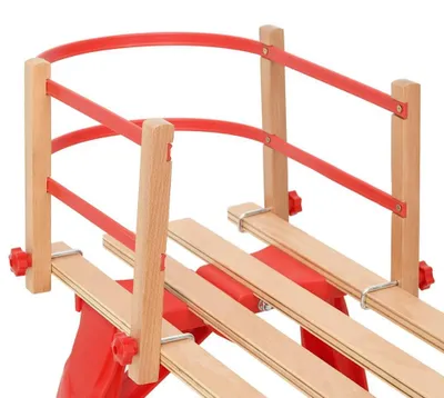 Produktbild von Rückenlehne für Schlitten Sperrholz Beige und Rot Maße 98,5 x 16 x 0,22 cm maximale Belastbarkeit 50 kg