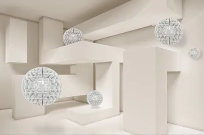 Produktbild von Muralo Fototapete 3D Effekt 104 (B) x 70.5 (H) cm Vlies Wand Tapete Kugeln Abstraktion 3D Optik Wohnzimmer Schlafzimmer moderne Wandbild