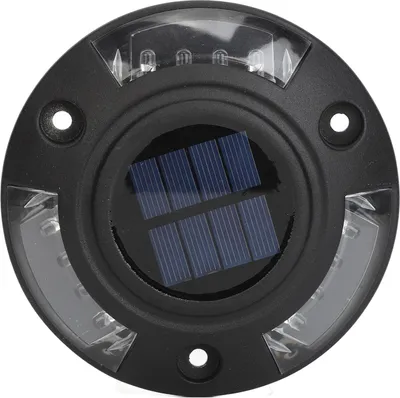 Imagen del producto de Lámpara solar para muelles con 12 LEDs, luz amarilla, ideal para iluminar entradas de vehículos, resistente al agua (IP68) y para uso en exteriores. Voltaje: 6V, potencia: 1.8W