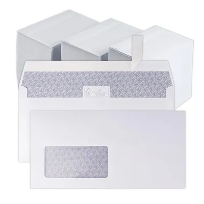 Image de 500 pièces Enveloppes - C5/6 DIN Lang Enveloppes avec fenêtre - 110x220 mm - blanc - Enveloppe - fermeture adhésive Haftfix - Pochettes d'expédition