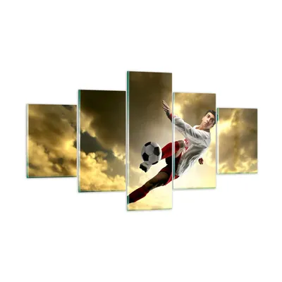 Produktbild von Bilder auf glas - Ball Junge Fußball Training - 125x70cm - Glasbilder - Wandbilder - Kunstdruck - zum Aufhängen bereit - Wanddekoration aus Glas - Glas Bilder - Wandbild auf Glas - GEA125x70-2106