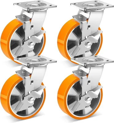 Produktbild von 150 mm Schwerlastrollen mit Bremse, Tragkraft 2300 kg, 360° drehbar, 4er-Set