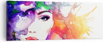 Produktbild von Bild auf Leinwand - Leinwandbild - Frau Abstraktion - 140x50cm - Wand Bild - Wanddeko - Wandbilder - Leinwanddruck - Bilder - Kunstdruck - Wanddekoration - Leinwand bilder - Wandkunst - AB140x50-3689