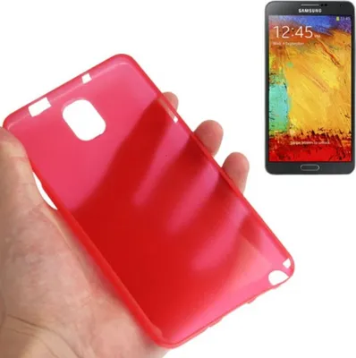 Produktbild von Schutzhülle Case Ultra Dünn 0,3mm für Handy Samsung Galaxy Note 3 N9000 Rot Transparent